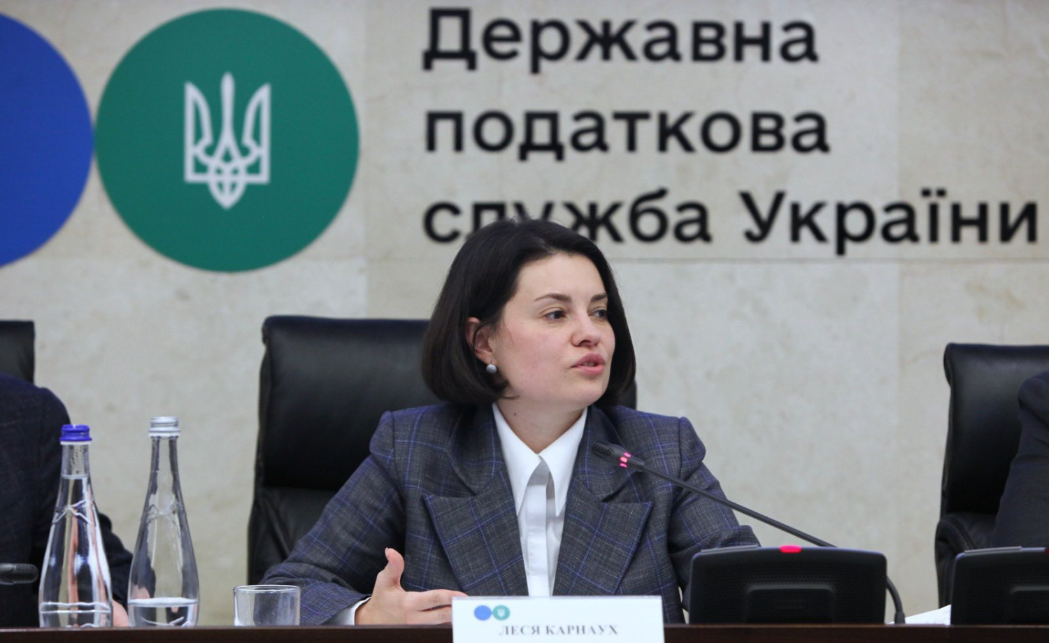 Фотографія Леся Карнаух під час зустрічі з преставниками бізнес-асоціацій